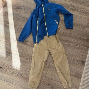 Boys Patagonia Blue windbreaker Jacket with Patagonia Joggers